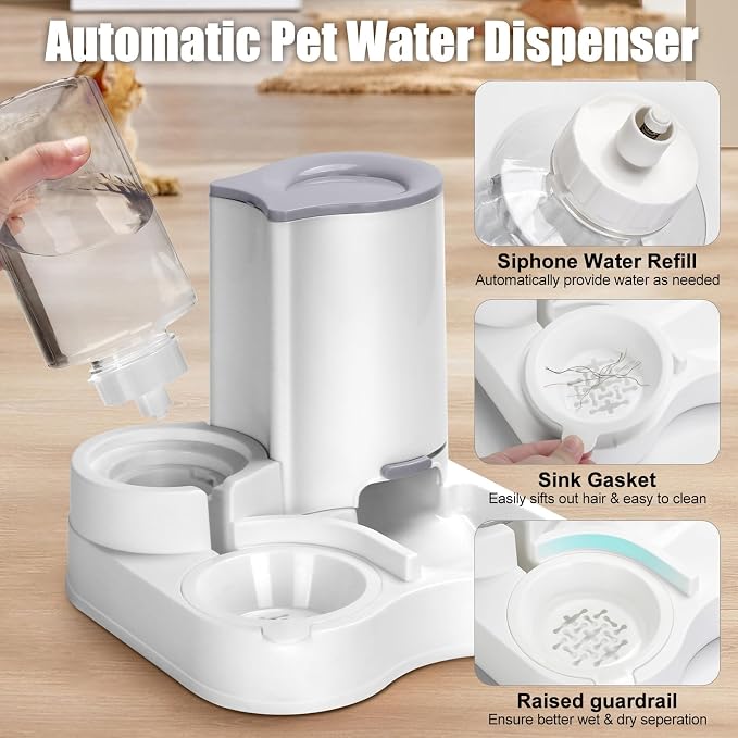 2 in 1 Pet Feeder and Water Dispenser, Automatic Cat Food and Water Dispenser, Gravity Pet Feeder for Small Medium Dog Puppy Cat Kitten - Image 3