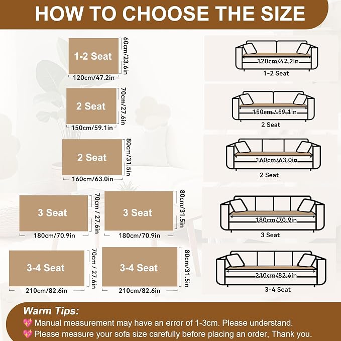 OTOB Washable Couch Covers for 3 Cushion Sofa Non Slip Pet Dog Sofa Cover | Coffee, 27.6" x 82.7", All Seasons, Soft Fuzzy Plush, Couch Protector for Dogs, Breathable, Thick Wear-Resistant - Image 9