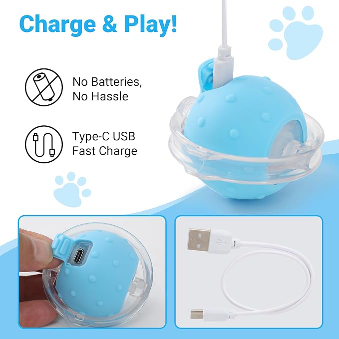 Cat Toys for Indoor Cats, Interactive Cat Toy for Adult Cats | Hide and Seek Play Mat for Bored Kittens, Automatic Rolling Ball with Real Bird Chirping, Motion Activated Rechargeable - Image 6