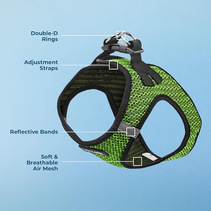 Voyager Step-in Air Dog Vest Harness - Lime Green 2-Tone, X-Small | 13 - 14.5" in Chest, Reflective Bands, All Weather Breathable Air Mesh, Cats Compatible, Lightweight, Fast Drying - Image 4
