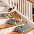 JoyBlooms Upgraded Dog Ramp for Stairs, Dog Stairs for Small Dogs (Corgi & Dachshund), 40D Foam Non-Slip, 30° Slope with Glow Strip, 13.8"x10.2"x5.9", Gray-3pcs by Home