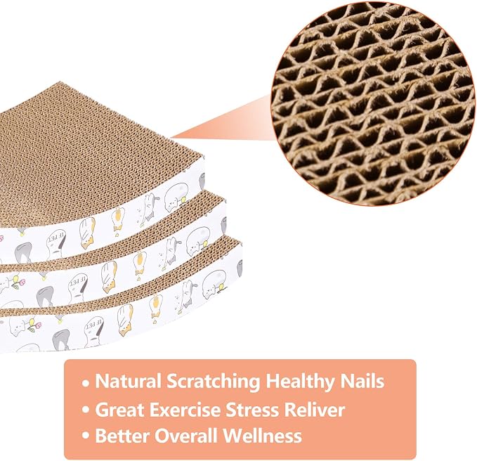PatiencET 3 Pack Cat Scratcher Pad Recycle Corrugated Cat Scratching Pad | Type S, Scratching and Lounging, Furniture Protector - Image 3