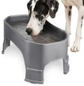 Neater Pet Brands Extra Large Water Bowl for Dogs, Elevated Outdoor Dog Water Bowl (2.25 Gallon XL Capacity), Big Trough Style Food Dish for Indoors or Outside, No Spill Large Dog Bowls, Gunmetal Grey by NeaterPetBrands