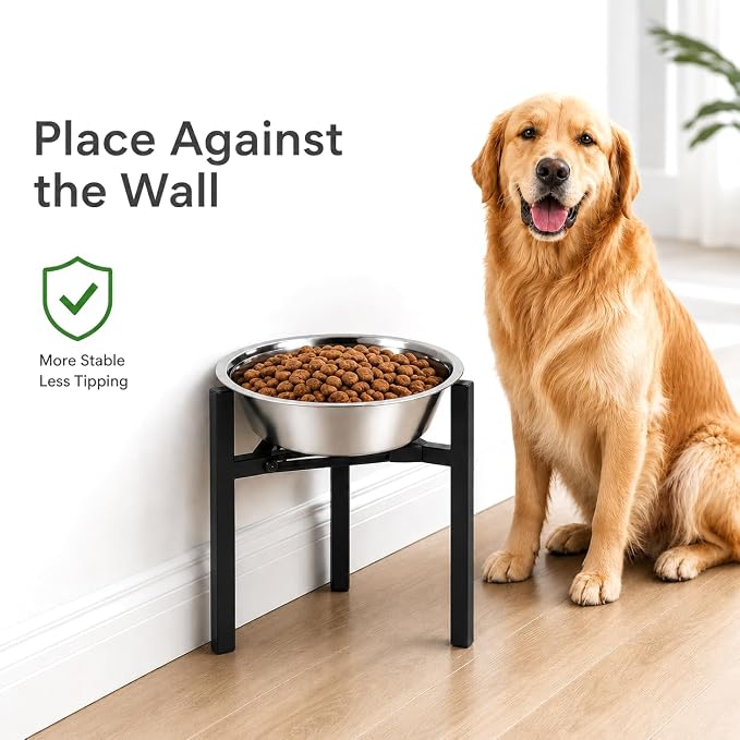 Adjustable Width Dog Bowl Holder - Single Bowl Feeder for Medium to Large Breed Dogs, fits Bowls from 8-11 inches, Sturdy Metal Construction, Ergonomic Design (Bowl not Included) (1-Pack) - Image 6