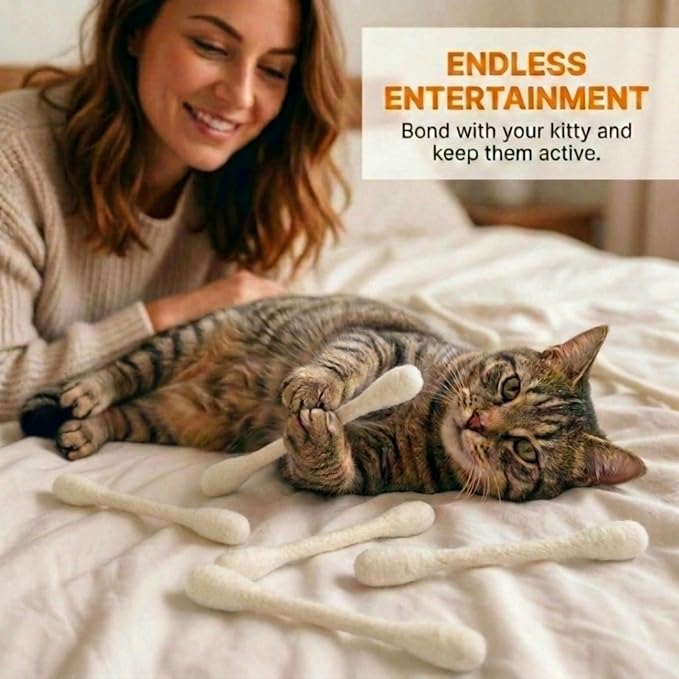 Glaciart One Swabs Cat Toys with Catnip - 6 Pk | Durable for Chew, Cute Cat Toys Interactive Kitty for Boredom, Exercise, & Play | Filled w/Organic Catnip for Anxiety & as Digestive Aid | Gift Idea - Image 5
