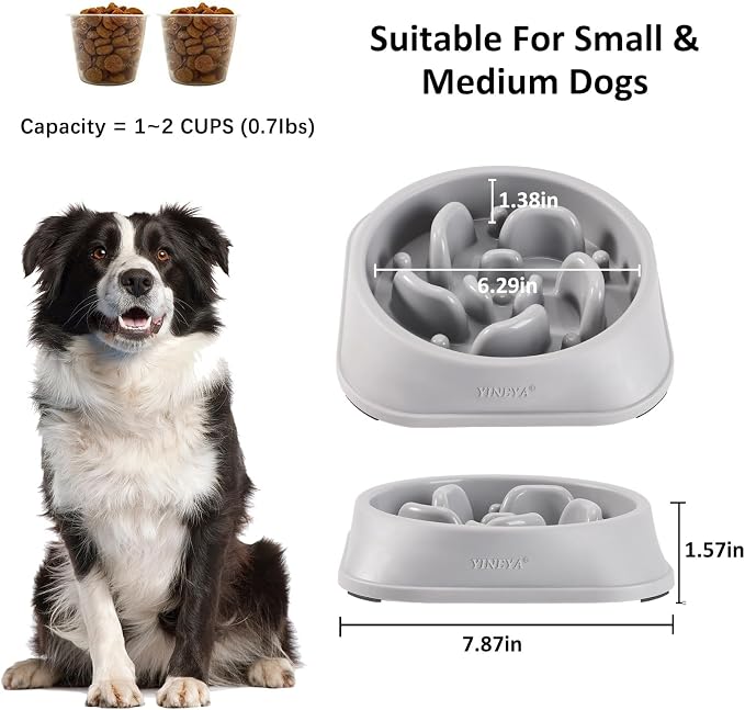 YINEYA 2PCS Slow Feeder Dog Bowls, Pet Supplies that Slow Down Eating, Pet Food Bowls, Maze Dog Puzzle Feeder for Medium Breed - Image 5