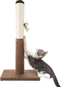 PETMAKER Cat Scratching Post - Tall Scratcher for Cats and Kittens with Sisal Rope and Carpet, Hanging Mouse Toy for Interactive Play (24.5 Inch) by PETMAKER