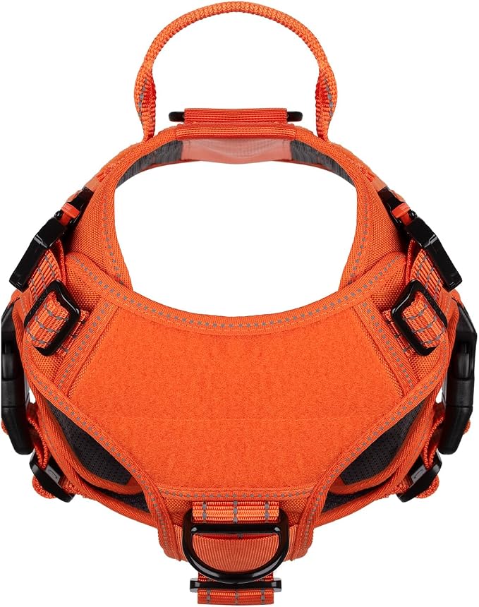 ICEFANG Tactical Dog Harness for Medium Dogs,Reflective No Pull Dog Vest | with Control Handle,Adjustable,Front Hook,2 Leash Clips,Soft Padded,MOLLE Panel,Orange,Medium - Image 5