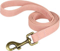 Didog PU Leather Dog Leash for Small Dogs, 5/8in x 4ft, Pink | Soft Grip Full Control, Easy Clean, Metal D-ring for Poop Bag Holder, Tangle-Free 360° Swivel Clasp, for Walking & Training by Didog