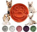 Ceramic Slow Feeder Dog Bowl, 0.8 Cups Anti -Slip Slow Feeding Bowl to Slow Down Eating, 6.3 Inch Dog Food Dish for Small Breeds, Orange by PTOBER