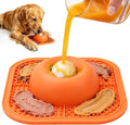 Slow Feeder Dog Bowls & Lick Mat for Liquid and Thick Treat, Anti-Slip Dog Lick Bowl with Interactive Rolling Ball, 5/6 Cup Pup Licking Toy for Large Medium Small Dogs and Cats-Large Orange by PetsHome