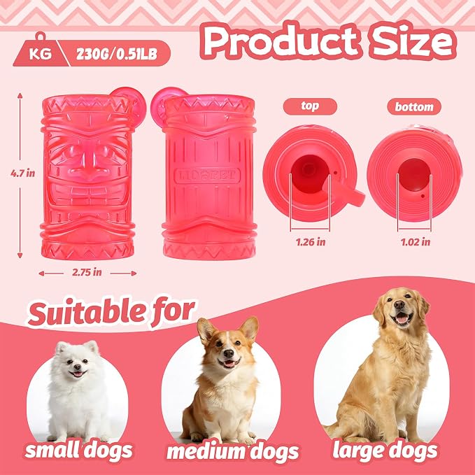 Dog Slow Feeder, Dual Chambers Stuffable Dog Toys, Frozen Treat Enrichment Toy, Treat Dispensing Puzzle Toy for Boredom & Anxiety Relief, Small Medium Large Dogs - Image 6