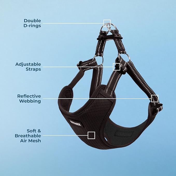 Voyager Step-in Flex Adjustable Dog Harness - Black, Medium | 17 - 21" in Chest, Fully Adjustable, Reflective Bands, All Weather Breathable Air Mesh, Lightweight, Fast Drying - Image 3