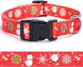 Christmas Dog Collar with Buckle Adjustable Safety Nylon Collars for Small Medium Large Dogs, Cute Stylish Girl Boy Christmas Dog Collar (Christma Red,L) by BOOMIBOO