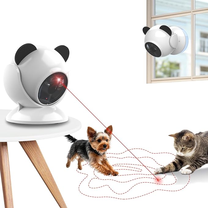 Saolife Laser Cat Toys for Indoor Cats, Truly Random Trjajectory, Suction Cup Design, Run Quiet, Interactive Cat Toy Automatic by Saolife