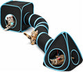 Rypet Cat Toy Tunnel and Cubes Bundle, Play Tubes for Indoor Cats, Black | 3-in-1 Tunnel Cubes Tent, Crinkle Tube for Play, DIY Shapes, Ball and Bell for Play, Tear-Resistant Polyester, Folds Flat by RYPET