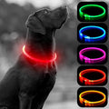 HIGO LED Dog Collar Light - USB Rechargeable Light Up Dog Collars, DIY Flash LED Dog Necklace for Your Dogs Walking at Night (Red) by Higo