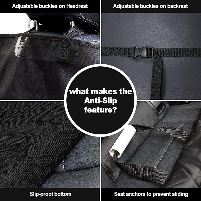 AsFrost Dog Seat Cover Cars Trucks SUVs, Thick 600D Waterproof Pet Car Seat Cover Dog, Heavy Duty & Wear-Resistant Durable Nonslip Backing with Side Flaps, Scratchproof Dog Front Seat Cover | Thicked 600D Oxford, Pet Car Seat Cover, Heavy Duty & Wear-R... - Image 8