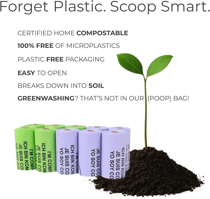 100% Certified Home Compostable Dog Poop Bags - Part Of Every Purchase will Go To Charity - ASTM D6400 & EN 13432 Compliant - 150 x Plant Based Compostable Poop Bags - Image 7
