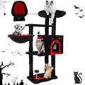 Cat Tree Tower with Hammock,40"Cat Trees for Indoor Cats Large Adult(Black) | Modern Cat Tree Tower with Scratching Post, Cats Condo Furniture with Cloud Top Perch, Cats Climbing Tower for Kittens by Yungaspy
