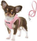 Fida Comfy Dog Harness with Leash, Soft Puppy Vest Escape Proof, Breathable Lightweight Soft Mesh, Adjustable Reflective Step-in Harness for Extra-Small Dogs (XS, Pink) by Fida