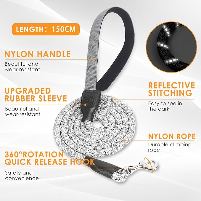 Dog Harness and Leash Set, No Pull Saddle Style Pet Harness, Breathable Mesh Adjustable Reflective Dog Vest for Medium Small Dogs Harness 2 D-Rings, Grey, XS - Image 3