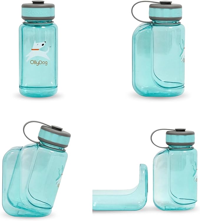 OllyDog OllyBottle Tritan Water Bottle with Detachable Dog Bowl | BPA Free Leakproof | 20oz | Share Water with Your Dog | Hiking Travel Camping (600ML, Aqua Blue) - Image 6