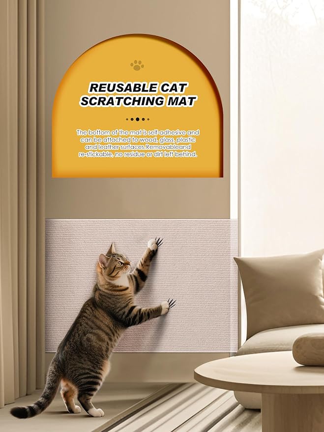 2PCS 39.4"x15.8" Cat Scratch Furniture Protector - Beige | Less claw damage, easier scratch-zone setup, worn post refresh, cleaner couch corners, softer look for cat homes - Image 5