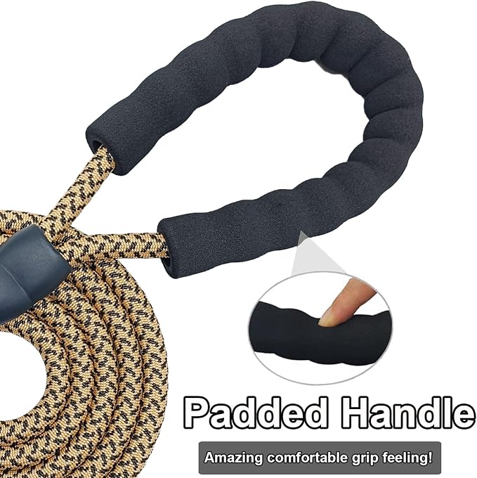 MayPaw 8ft Long Rope Dog Leash for Large Medium Dogs Soft Handle Dog Lead | 1/2-In Thick Lead, 3/6/8/10/15/20FT Soft Padded Handle Strong Nylon Pet Leash, 14+ Colors (1/2" * 8', Brown) - Image 3