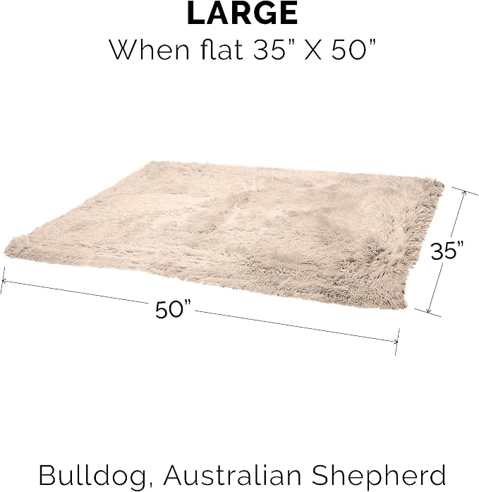 Furhaven Waterproof Throw Blanket for Dogs & Indoor Cats, Washable - Shaggy Plush Calming Long Faux Fur & Velvet Dog Blanket - Taupe, Large - Image 2