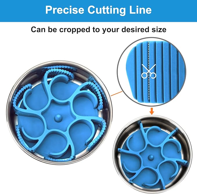 Dog Slow Feeder Bowls Silicone Spiral Pet Food Feeder Insert to Slow Eating | Durable Non-skid Compatible with Stainless Steel, Glass & Ceramic Slow Feeder Dog Bowls for Small Medium Large Breed Dogs - Image 3