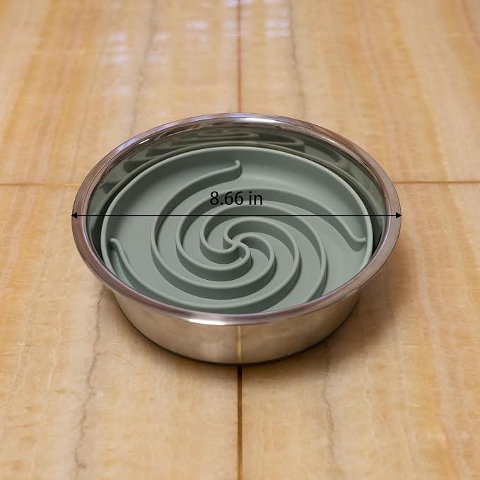 Bifeaw Slow Feeder Dog Bowls, Dishwasher Microwave Safe Silicone Puppy Puzzle Bowl with Non-Slip Design for Eating (Grey Green) - Image 5