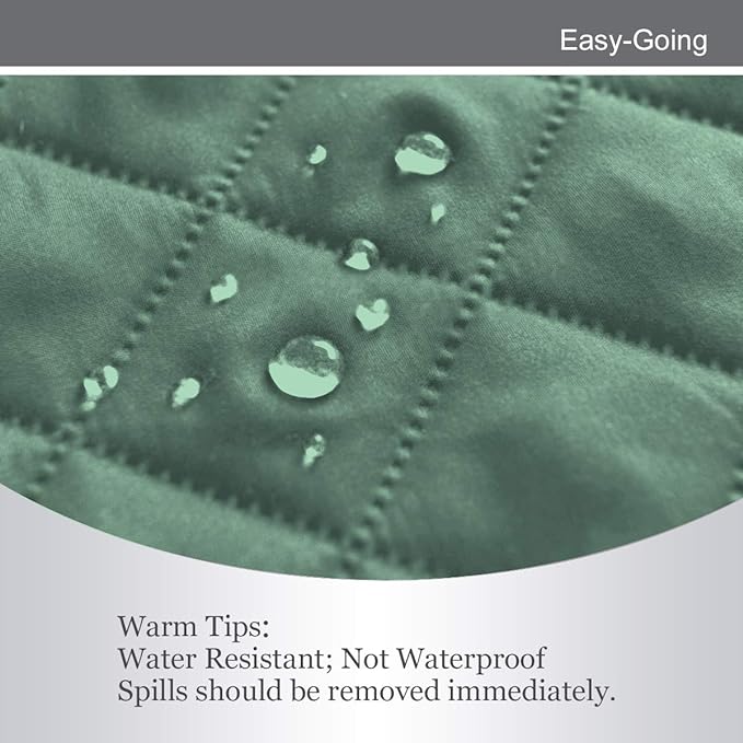 Easy-Going Reversible Loveseat Couch Cover for 2 Cushion Couch Sofa Cover for Dogs Water Resistant Furniture Protector with Foam Sticks Elastic Straps for Pet (Loveseat, Cyan/Ivory) | Machine Washable Slipcover For Dogs, Water Resistant Furniture Mat F... - Image 4