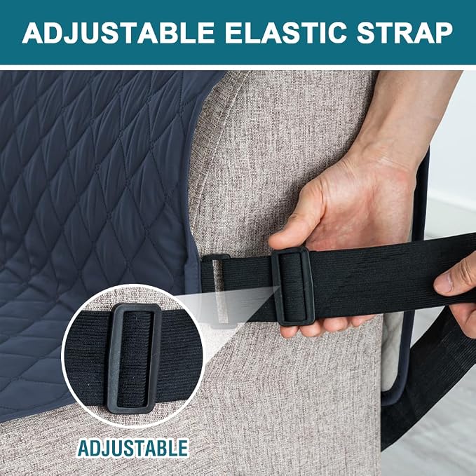 Turquoize 100% Waterproof Futon Cover Futon Slipcover Washable Armless Sofa Bed Slipcover Protector Seat Width Up to 70" with Adjustable Elastic Strap Anti-Slip for Dogs, Navy - Image 5