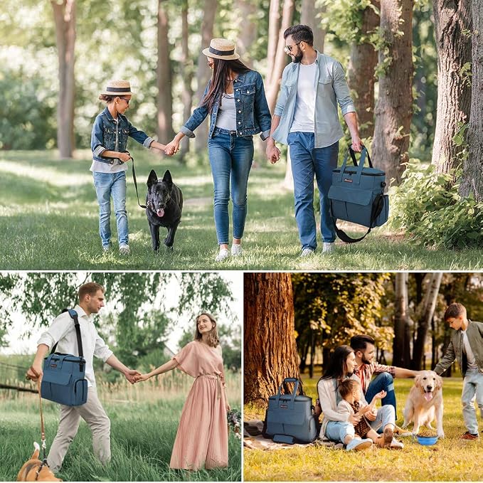 Modoker Weekend Dog Travel Bag Set with 2 Food Bags, 2 Bowls and Mat,Blue | Dog Travel Accessories Organizer for Camping and Road Trips with Roomy Storage, Multiple Pockets and Water-Resistant Oxford - Image 6
