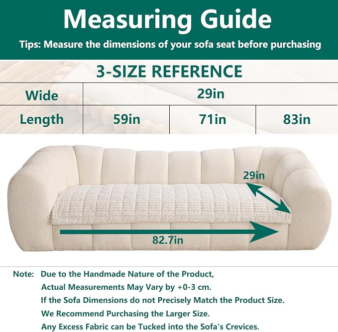 Waterproof Sofa Covers for Pets, Non Slip Fuzzy Couch Cover, Dog Furniture Bed Protector, Soft Plush Sofa Slipcover (Beige, 29"x71") - Image 6