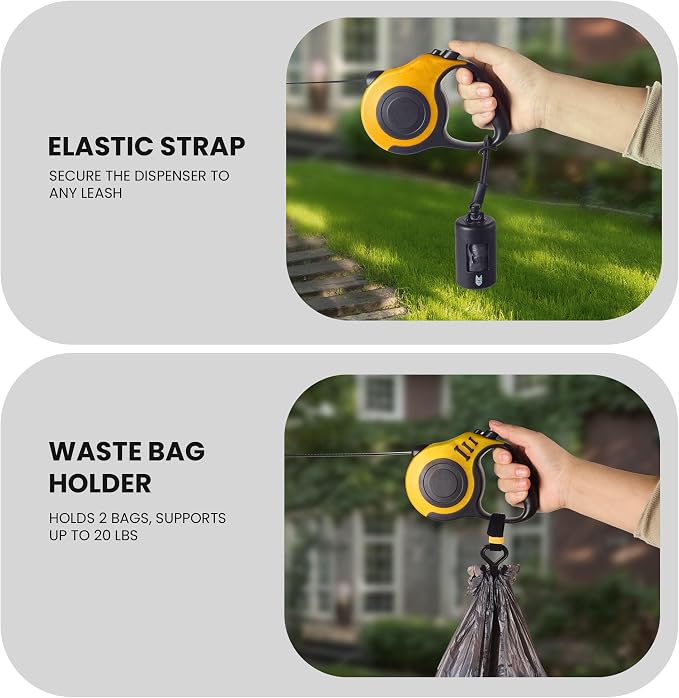 SVD.PET Poop Bag for Dogs with Retractable Bag Dispenser & Holder Kit | 195 Count Leak-proof Bags, Easy-Tear Perforations, Dog Essentials for Walking and Travel - Image 5