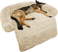 Calming Dog Bed Fluffy Plush Dog Mat for Furniture Protector with Removable Washable Cover for Large Medium Small Dogs and Cats (Large, Beige) by GGIB