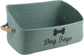 Dog Toy Basket-100% Cotton Rope Dog Toy Bin for Living Room Area-Trapezoid Pet Toys Box with Sturdy Handle-Puppy Bed-Dog Stuff Organizer for Pet Toys,Collar,Leash,Blanket-Chew Proof -Green by Brabtod