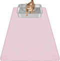 Silicone Cat Litter Mat for Litter Box 34”x22” Large Cat Mat, Pink | Waterproof, Non-Slip, Leak-Proof Rug Mat with Lip, Easy to Clean, Extra Large Litter Catcher Mat for Floor by Bartuke