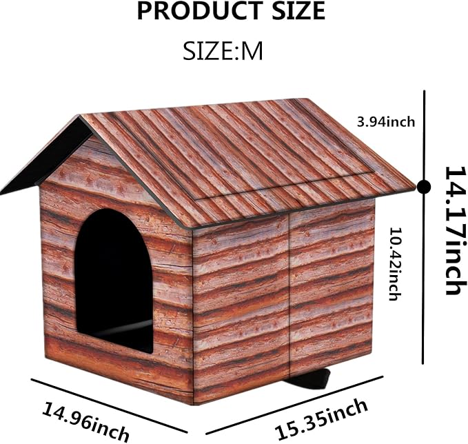 Outdoor Cat House Cat House for Outdoor and Indoor Use - Waterproof Shelter for Cats, Dogs, and Feral Animals (Redwood Color, Medium) - Image 6