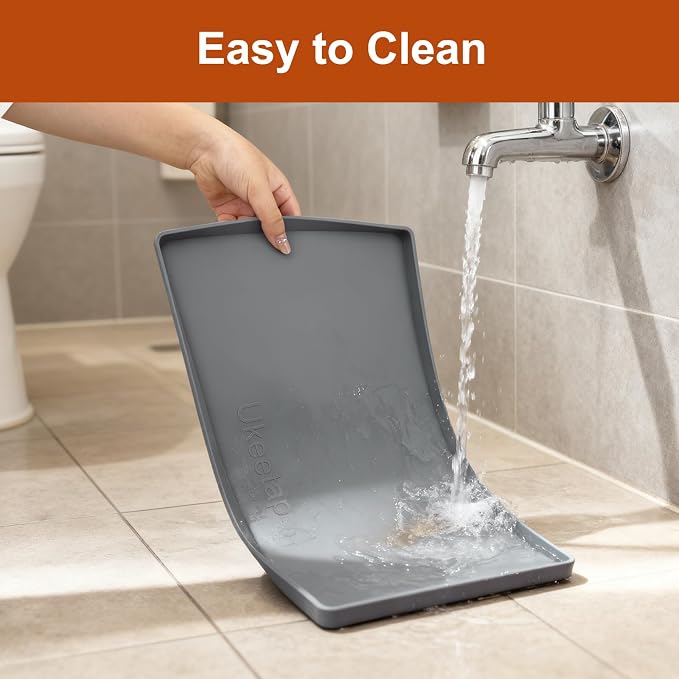 19" x 12" Extra Thick Silicone Mat Waterproof with Raised Edge, Gray | BPA-Free Non-Slip Dog & Cat Food Mat, Feeding Mat for Food and Water Bowls, Spill Proof Mat to Protect Floors - Image 6
