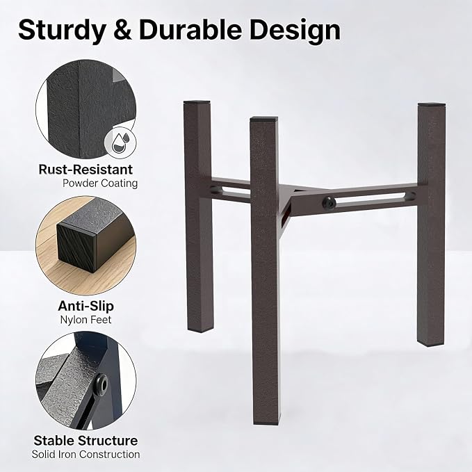 Elevated Cat Bowl Stand Good for Senior Cats Digestion Arthritis Relief - Adjustable Metal Feeder Riser, Fits 5.1-7.45” Round Bowls (No Bowls)(Shiny Coffee) - Image 6