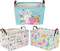 Sanjiaofeng Rectangular3Pack Easter baskets , Kids Easter Storage Bins Organizer.Boys and Girls,Easter Bunny Eggs Decor,Toys,Books,Easter Gifts . (3Pack Easter) by Sanjiaofen