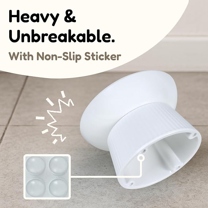 Unbreakable Raised Slow Feeder Bowl for Cats and Small Dogs, Elevated Cat Bowls, Detachable Slow Feede Bowl, Heavy Weighted, Non-Slip Feeder, Dry & Wet Food, Whisker Friendly Flat Plates (White - Image 5