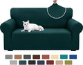 XINEAGE Stretch Jacquard Loveseat Cover, Non Slip Sofa Slipcover for Dog | High-Stretch Fabric. Wear-Resistant, Pet Friendly. Easy Install & Washable for Living Rooms, Offices.Blackish Green by XINEAGE