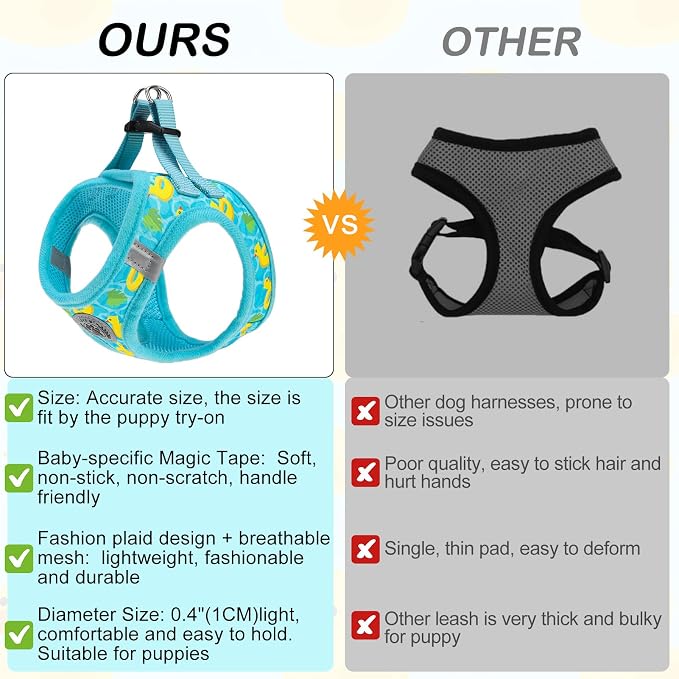 BEAUTYZOO Dog Harness Medium Sized and Leash Set,No Pull Pet Vest - Duck, M | Step-in Easy On/Off, All Season Breathable Mesh,Escape-Proof Hook & Loop,Lightweight Reflective,No Choke,Easy Walking Control - Image 4