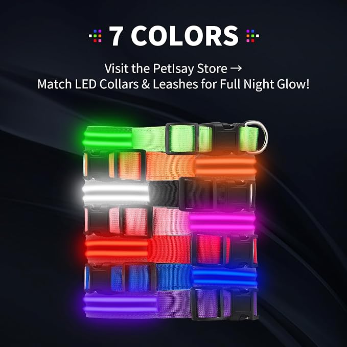 Light Up Dog Collar for Night Walking, Reflective LED Collar(White, Large) | Bright Safety Glow in the Dark, Adjustable Comfort Fit, Waterproof, Long Runtime, Easy USB-C Charging - Image 8
