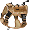 Heavy-Duty Tactical Dog Harness for Large Dogs, No Pull Adjustable Reflective Pet Vest with Molle System, K9 Military-Grade Control for Service Training, Outdoor & 10+ Breeds, Desert Camo, Small by Bruvoalon