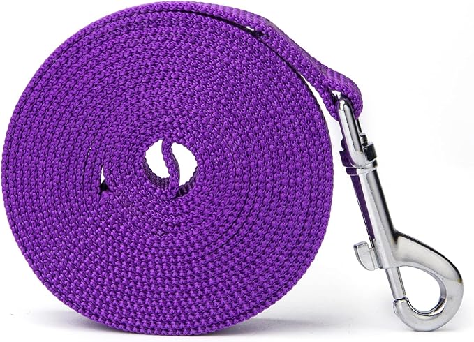 Strong Durable Nylon Dog Training Leash, 1 Inch Wide Traction Rope, 6 ft 10ft 15ft Long, for Small and Medium Dog (Purple, 15 Feet) - Image 5